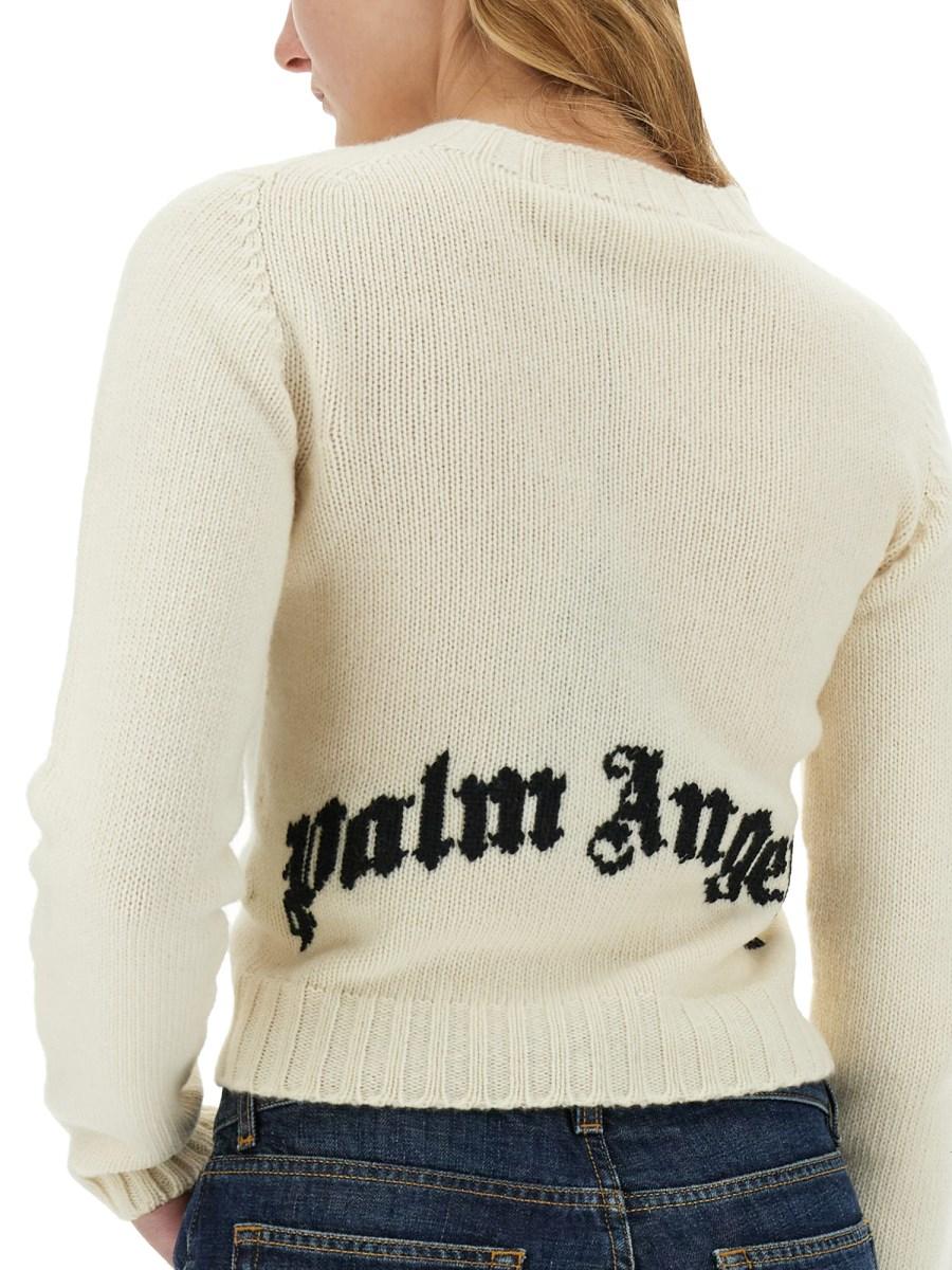 PALM ANGELS MAGLIA IN LANA CON INTARSIO LOGO