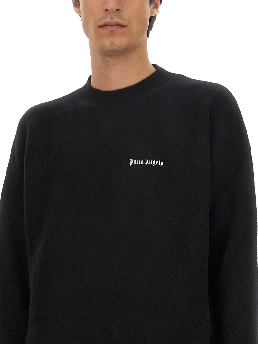 PALM ANGELS MAGLIA IN LANA MERINO CON LOGO