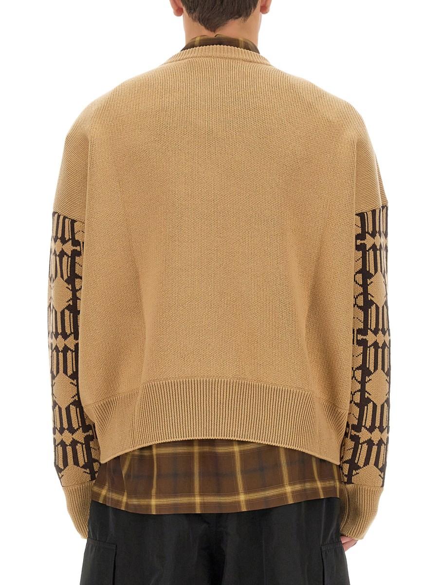 PALM ANGELS MAGLIONE IN JACQUARD CON MONOGRAM
