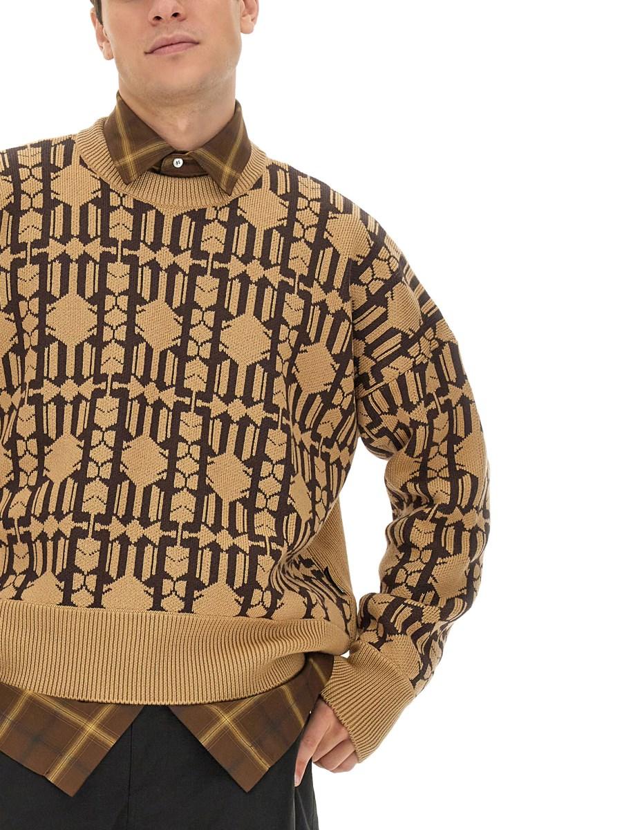 PALM ANGELS MAGLIONE IN JACQUARD CON MONOGRAM