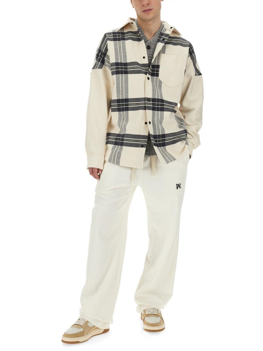 PALM ANGELS OVERSHIRT IN COTONE CHECK CON LOGO