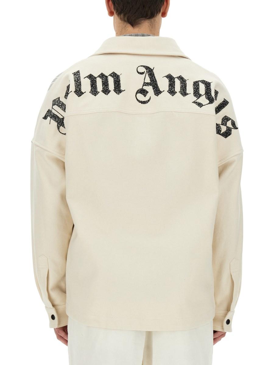 PALM ANGELS OVERSHIRT IN COTONE CHECK CON LOGO
