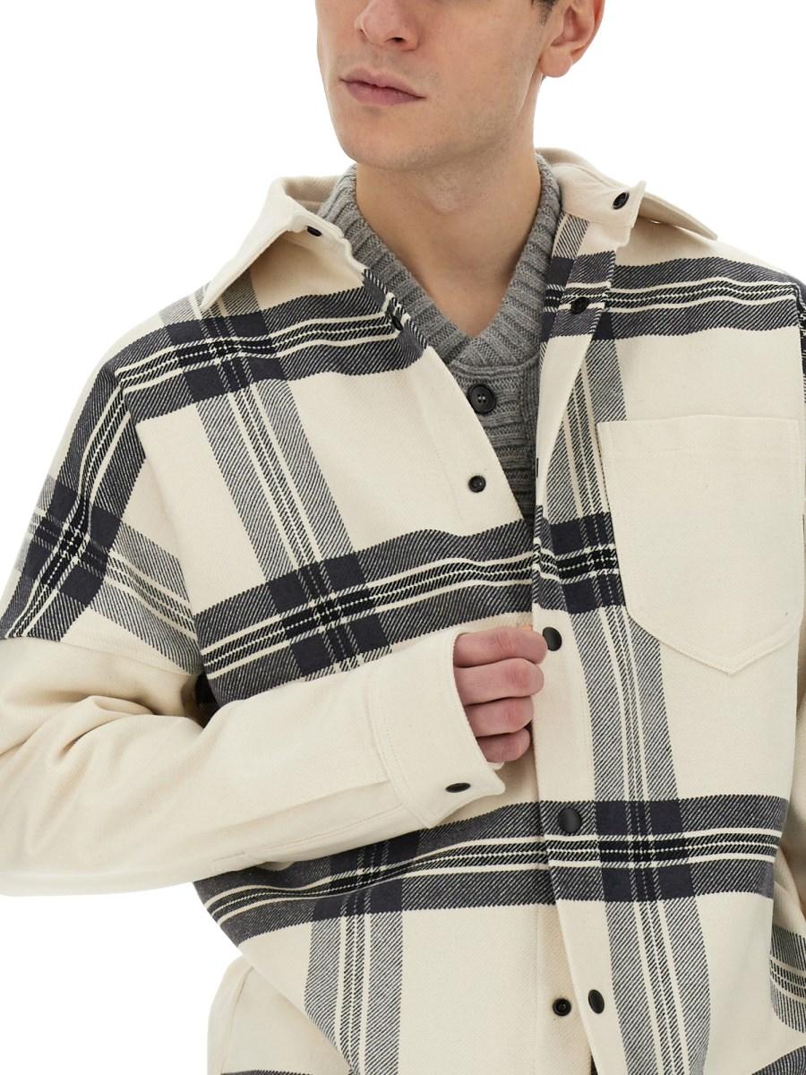PALM ANGELS OVERSHIRT IN COTONE CHECK CON LOGO