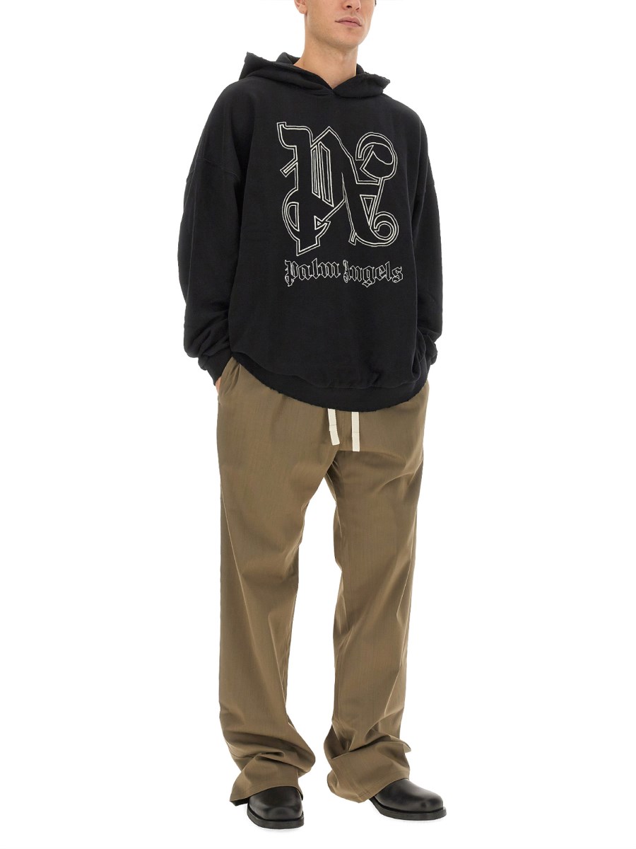 PALM ANGELS PANTALONE MONOGRAM IN TESSUTO TECNICO