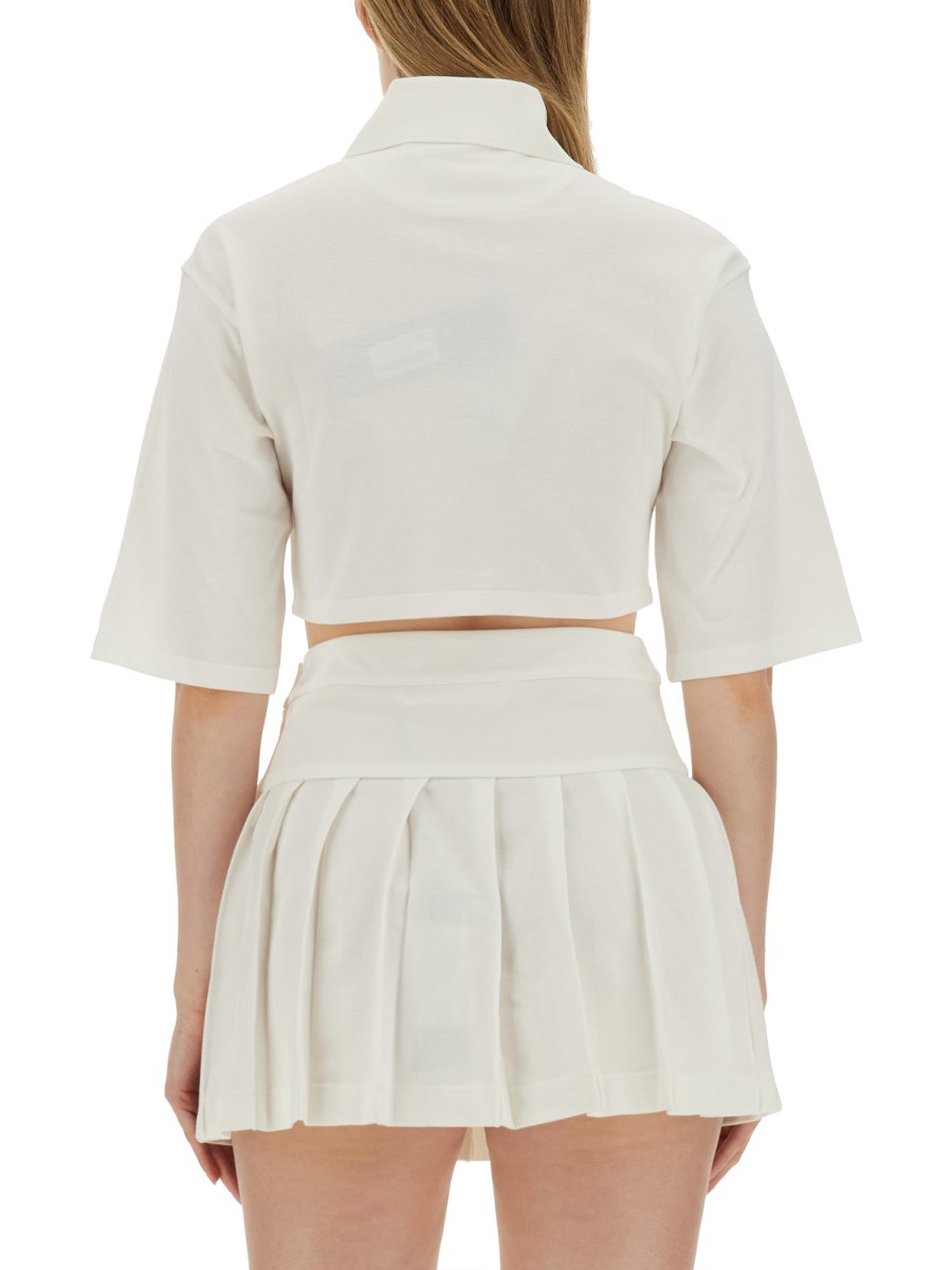 PALM ANGELS POLO MONOGRAM CROPPED