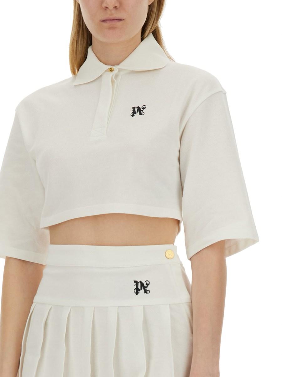 PALM ANGELS POLO MONOGRAM CROPPED