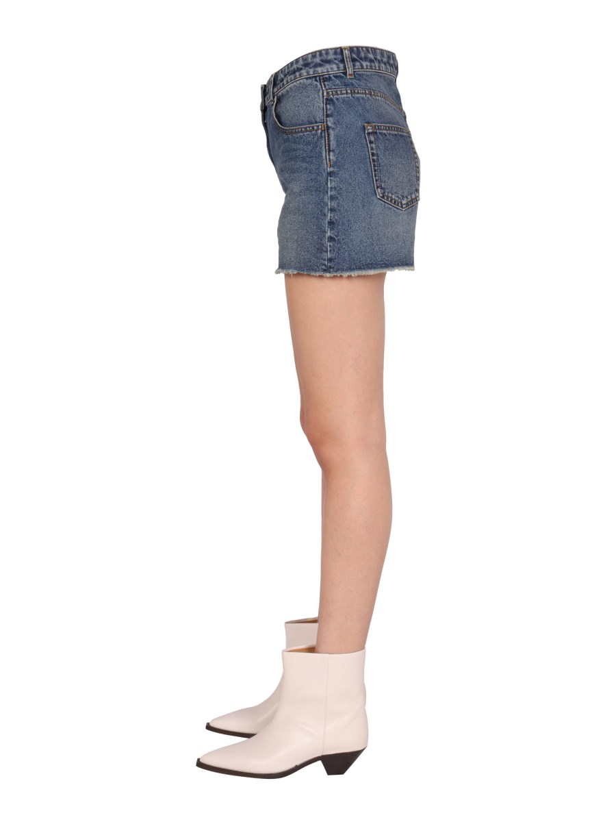 PALM ANGELS SHORTS IN DENIM DI COTONE