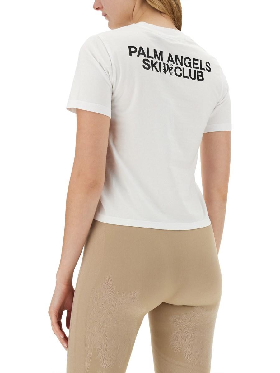PALM ANGELS T-SHIRT ADERENTE PALM SCI CLUB