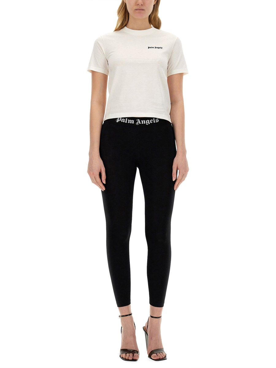 PALM ANGELS T-SHIRT IN JERSEY DI COTONE CON LOGO
