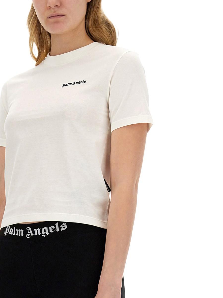 PALM ANGELS T-SHIRT IN JERSEY DI COTONE CON LOGO