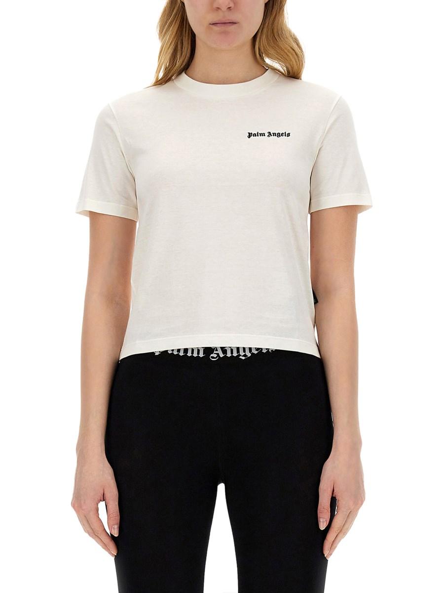 PALM ANGELS T-SHIRT IN JERSEY DI COTONE CON LOGO