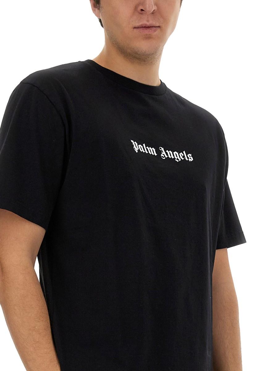 PALM ANGELS T-SHIRT SLIM FIT IN COTONE CON LOGO