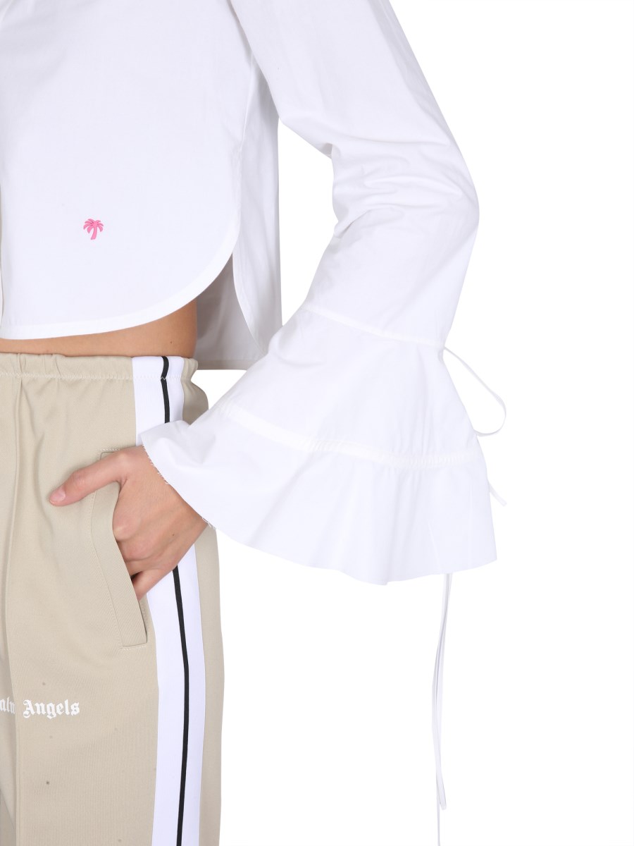 PALM ANGELS TOP BASEBALL IN POPELINE DI COTONE