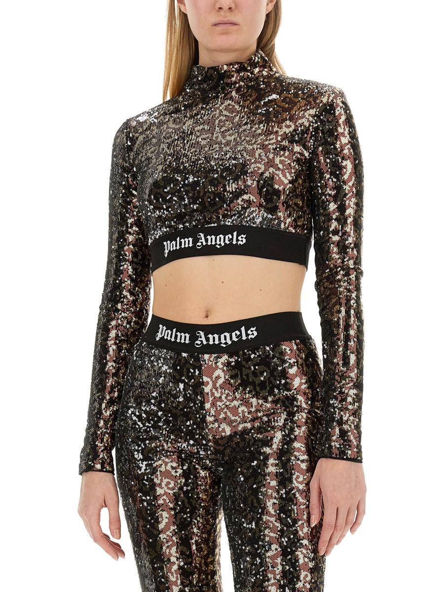 PALM ANGELS TOP CON PAILLETTES