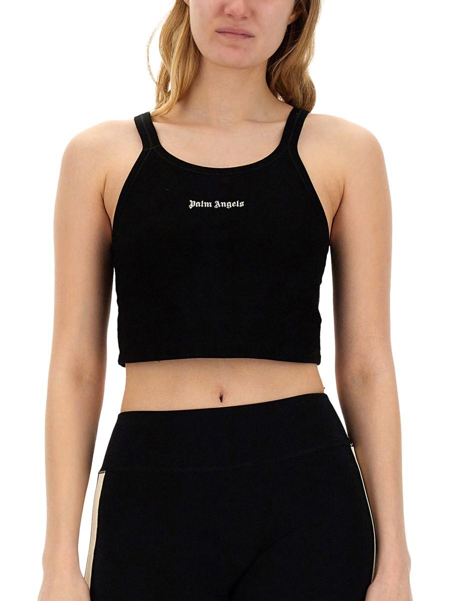 PALM ANGELS TOP IN TESSUTO TECNICO CON LOGO