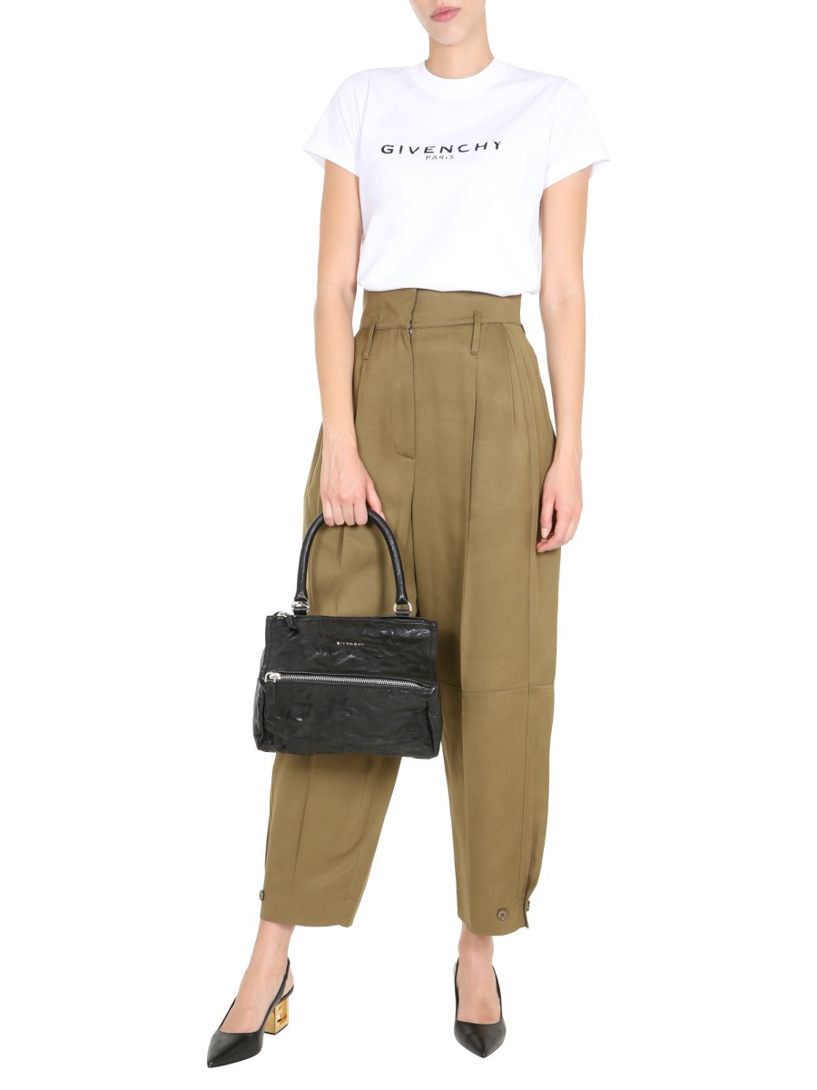 GIVENCHY PANTALONE A VITA ALTA CON INTARSI SULLE GINOCCHIA