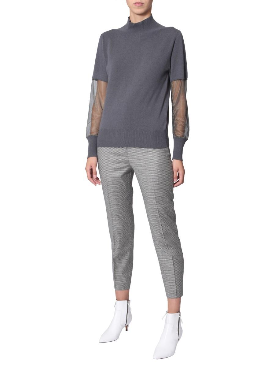 FABIANA FILIPPI PANTALONE "ASSISI" IN PIED DE POULE DI LANA