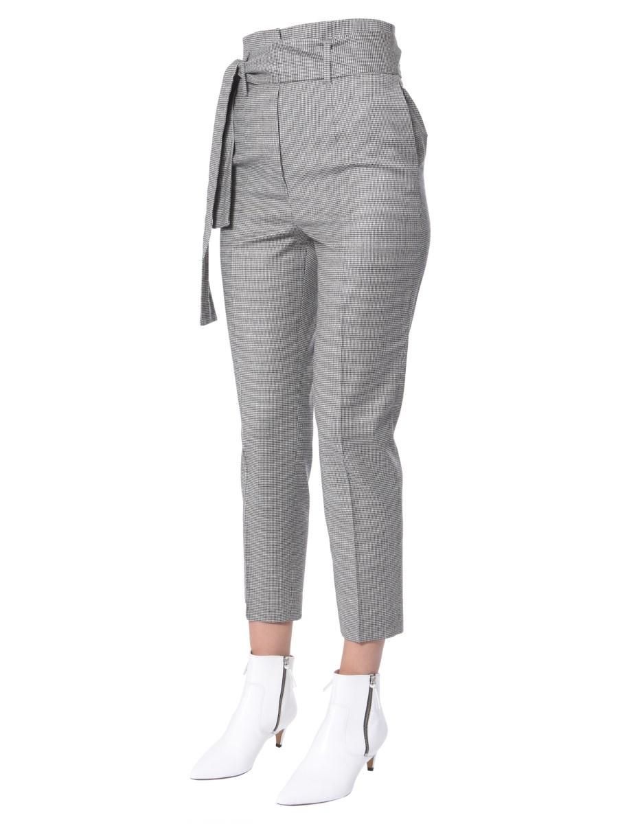 FABIANA FILIPPI PANTALONE "ASSISI" IN PIED DE POULE DI LANA