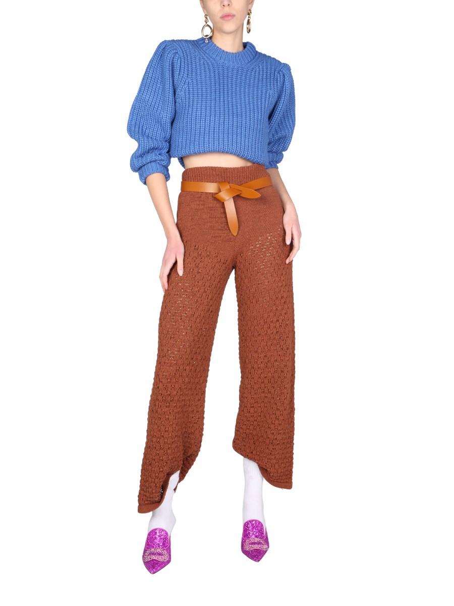 ROTATE BIRGER CHRISTENSEN PANTALONE "CALLA" IN MAGLIA DI COTONE BIOLOGICO