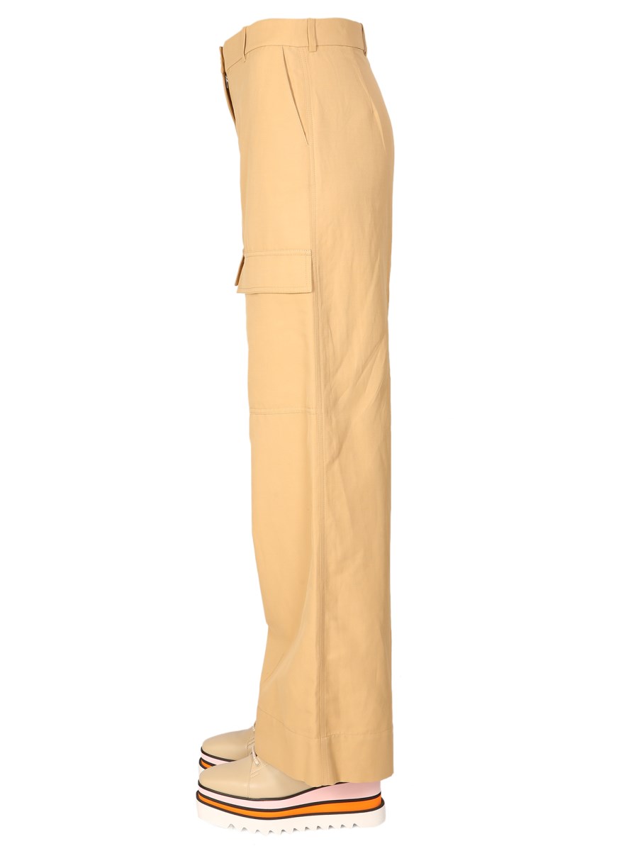 STELLA McCARTNEY PANTALONE CARGO WIDE LEG IN MISTO COTONE