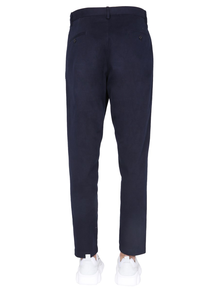 MOSCHINO PANTALONE CON LOGO SYMBOLS INB GABARDINE DI COTONE