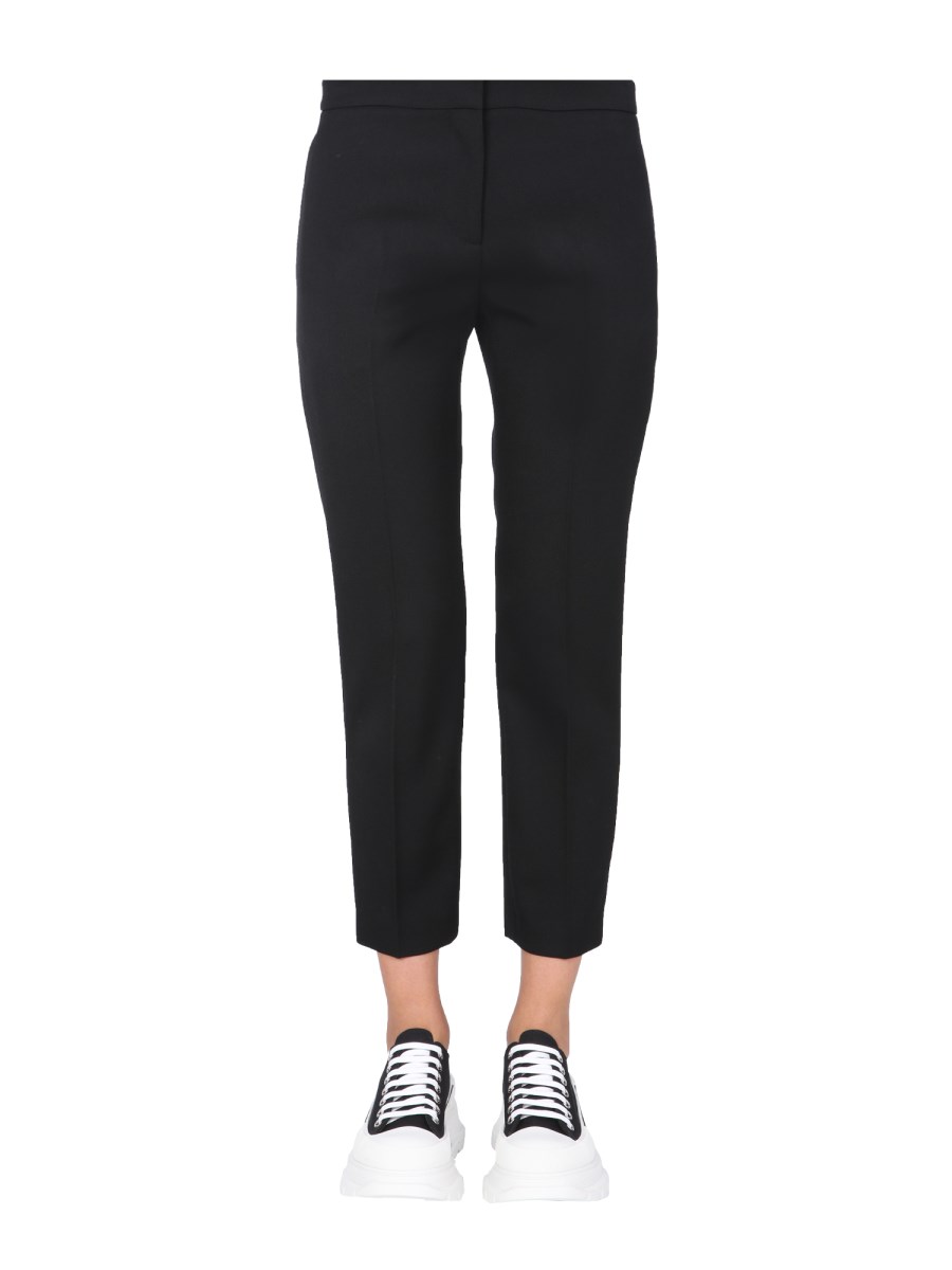 ALEXANDER McQUEEN PANTALONE CROPPED IN LANA LEGGERA