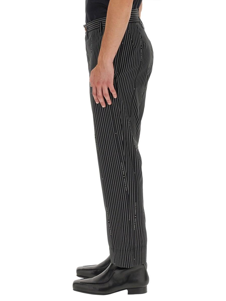 VIVIENNE WESTWOOD PANTALONE CRUISE CROPPED IN LANA CON MOTIVO RIGA
