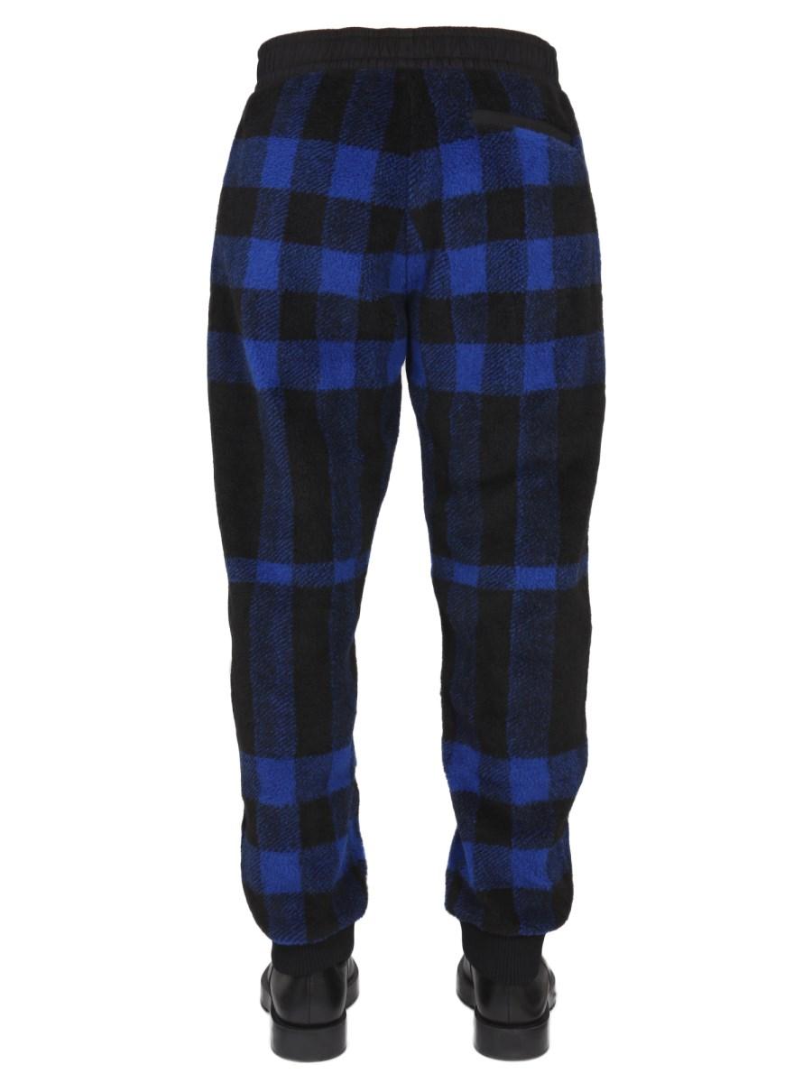 BURBERRY PANTALONE DA JOGGING IN PILE CON MOTIVO EXAGGERATED CHECK