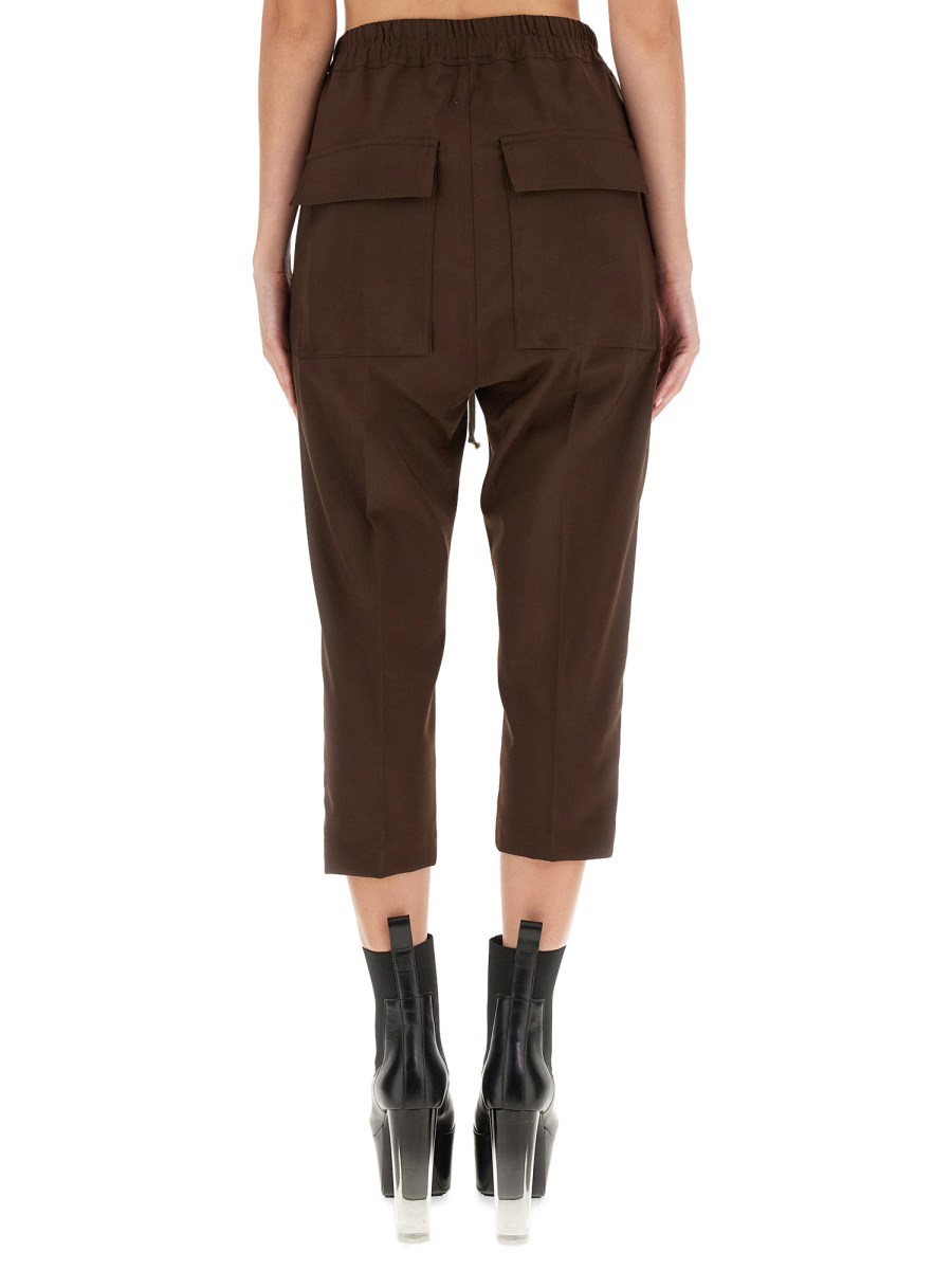 RICK OWENS PANTALONE DRAWSTRING ASTAIRES CROPPED IN LANA
