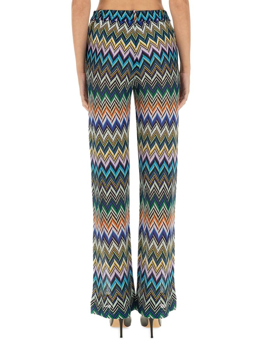 MISSONI PANTALONE DRITTO CON ZIG ZAG SFALSATO IN VISCOSA