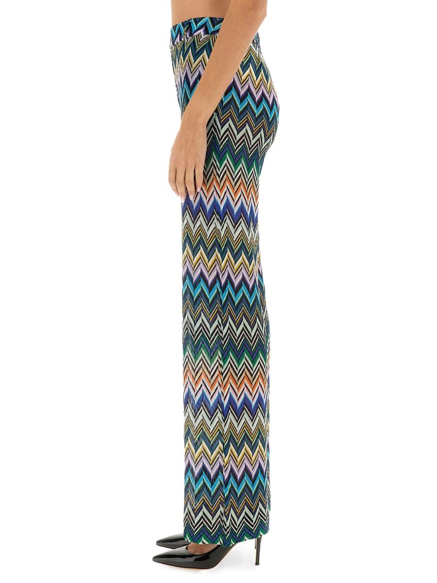 MISSONI PANTALONE DRITTO CON ZIG ZAG SFALSATO IN VISCOSA