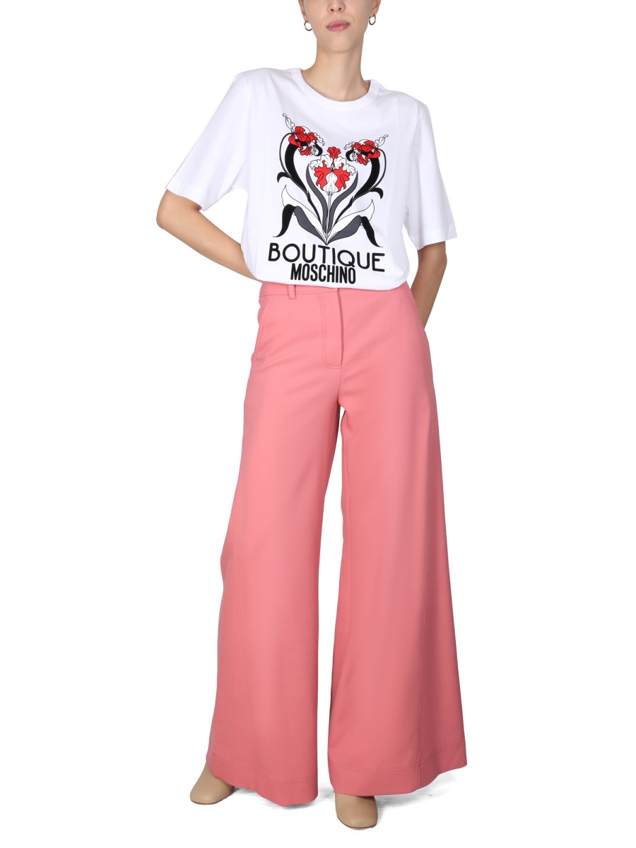 BOUTIQUE MOSCHINO PANTALONE FLARE CHIC IN MISTO LANA
