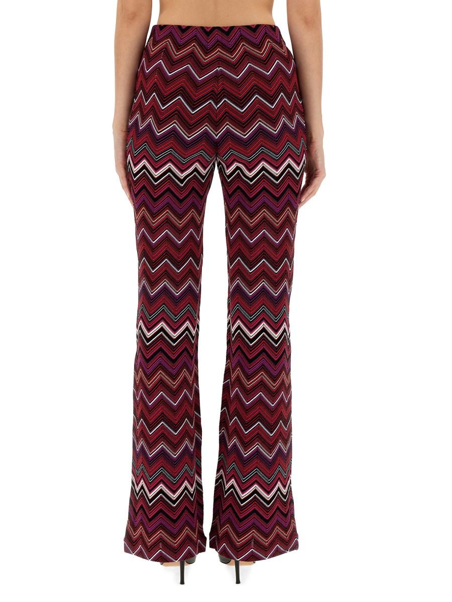 MISSONI PANTALONE FLARE FIT IN MISTO VISCOSA E CHEVRON