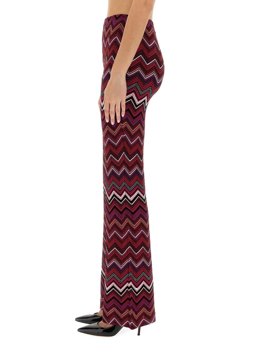 MISSONI PANTALONE FLARE FIT IN MISTO VISCOSA E CHEVRON