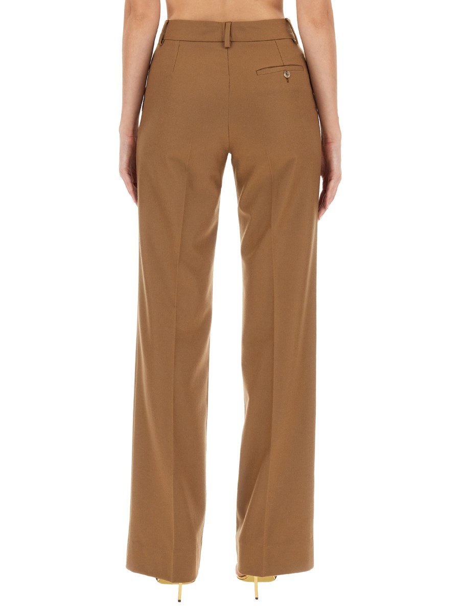 DOLCE & GABBANA PANTALONE FLARE IN FLANELLA CON PLACCA LOGO