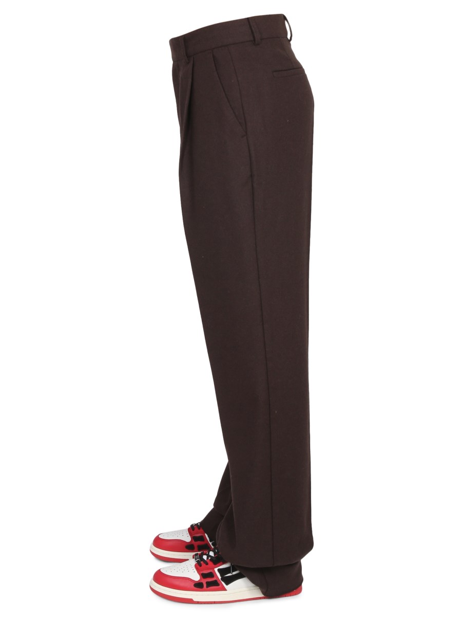 AMIRI PANTALONE IN FLANELLA DI LANA CON DOPPIA PIEGA