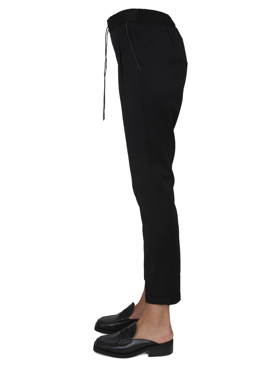 FABIANA FILIPPI PANTALONE IN LANA CON DETTAGLIO BRILLANTE