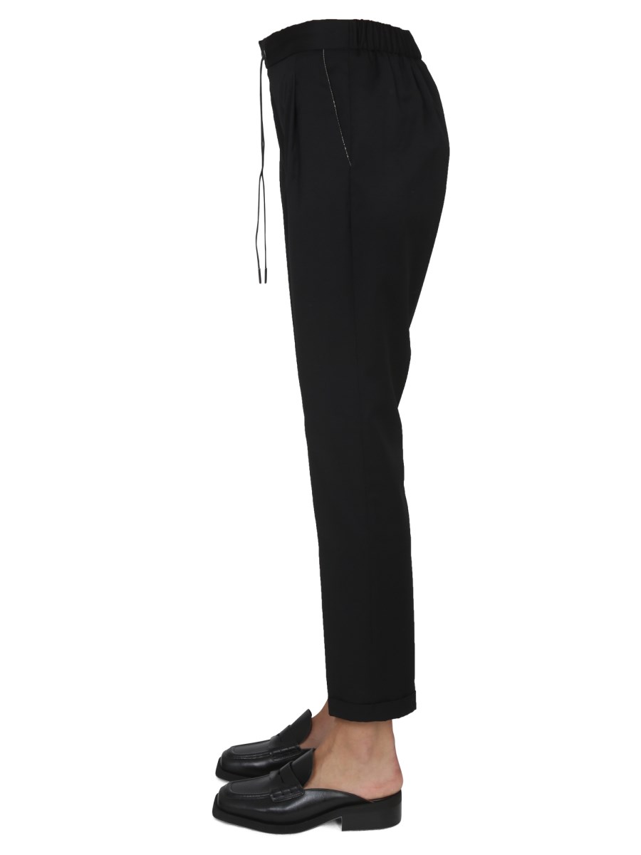 FABIANA FILIPPI PANTALONE IN LANA CON DETTAGLIO BRILLANTE