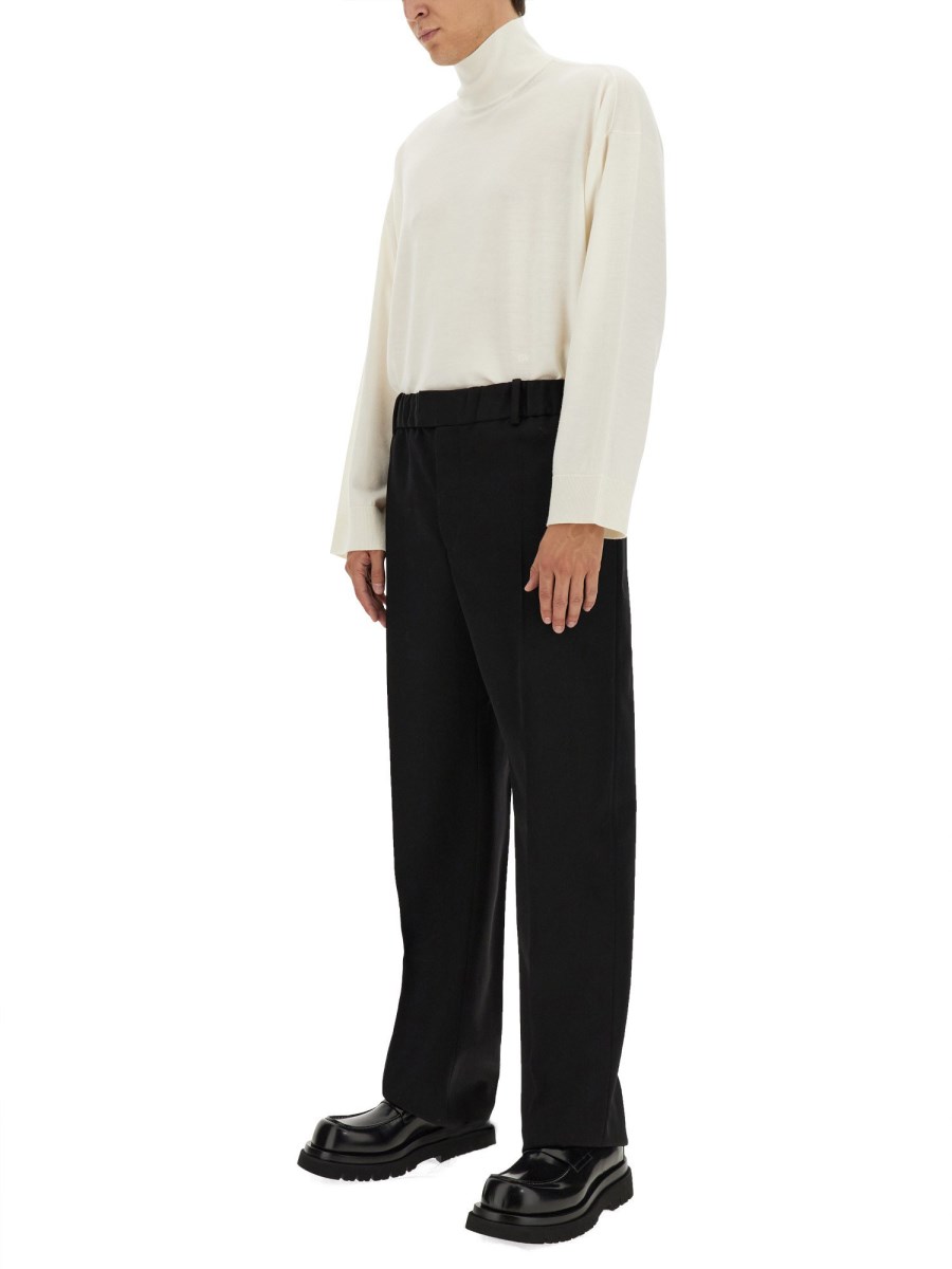 BOTTEGA VENETA PANTALONE IN LANA CON VITA ELASTICIZZATA