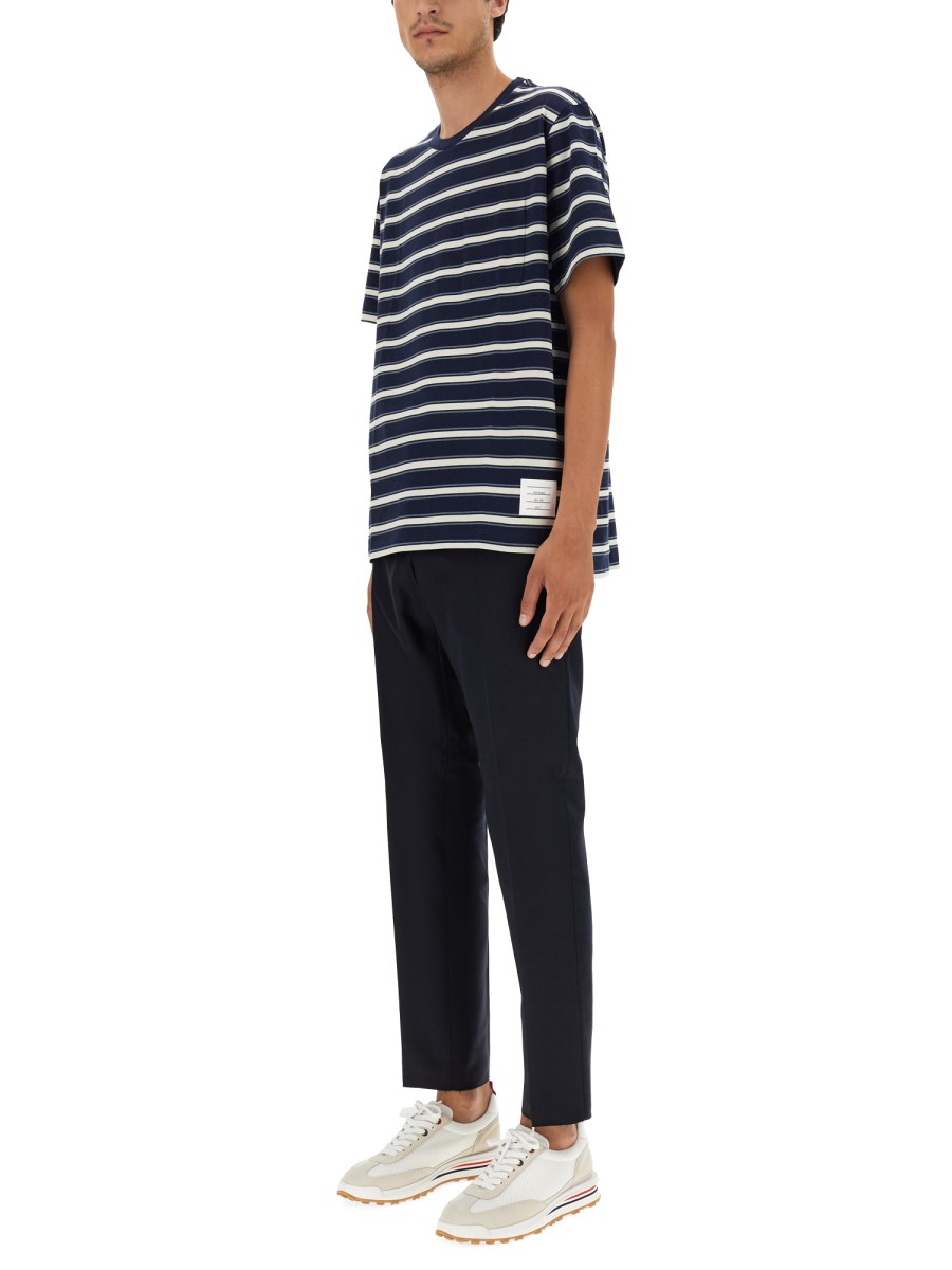 THOM BROWNE PANTALONE IN LANA SUPER 120'S SKINNY FIT