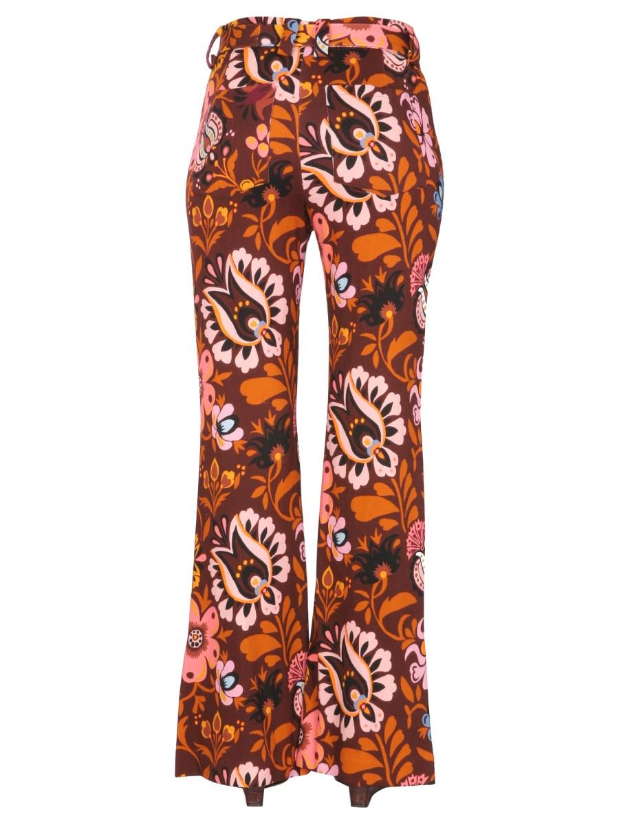 LA DOUBLEJ PANTALONE IN MAGLIA PUNTO MILANO CON STAMPA SELVA