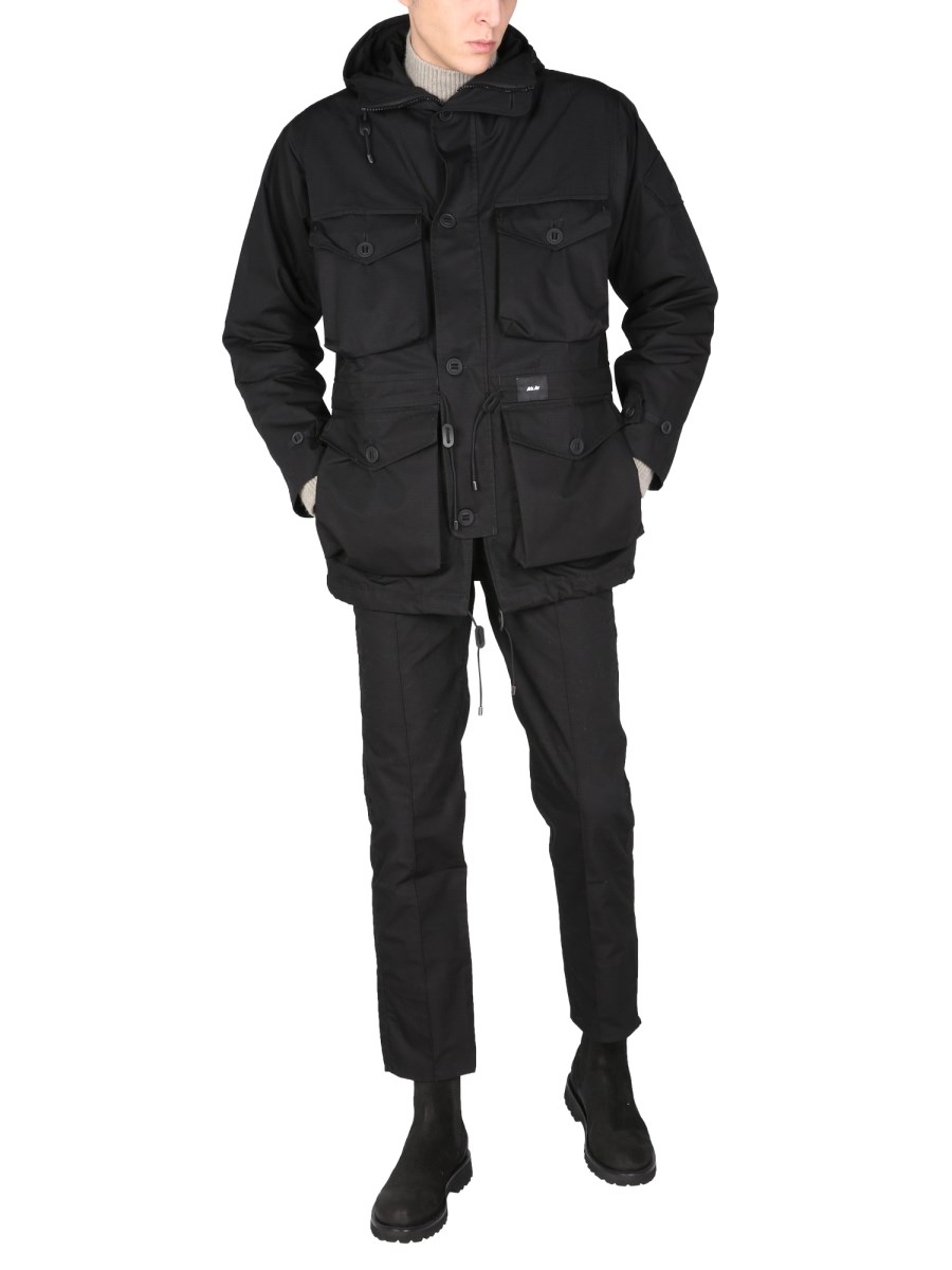 ARKAIR PANTALONE IN MISTO COTONE CON BOTTONE LOGATO
