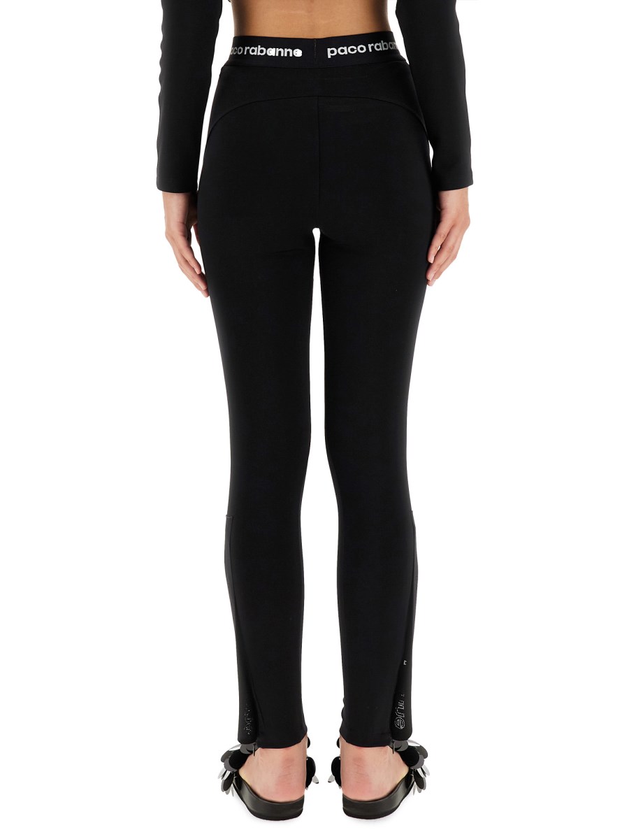 PACO RABANNE PANTALONE IN TESSUTO TECNICO CON BANDA LOGO