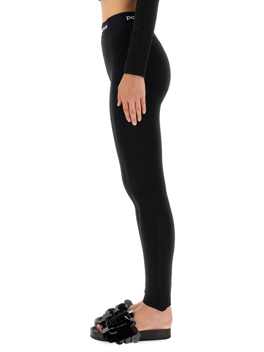 PACO RABANNE PANTALONE IN TESSUTO TECNICO CON BANDA LOGO