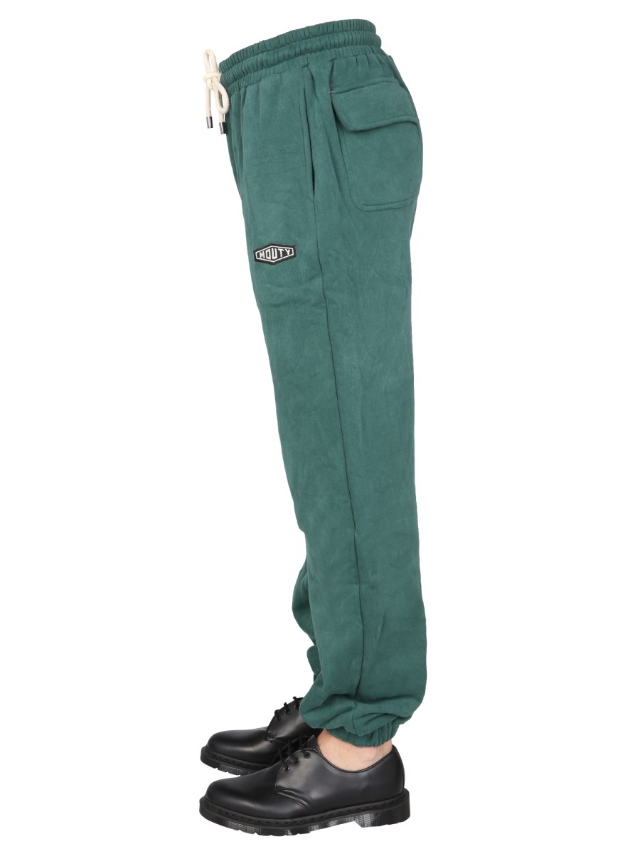 MOUTY PANTALONE JOGGING "BIGGIE" IN COTONE CON PATCH LOGO