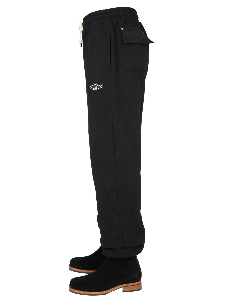 MOUTY PANTALONE JOGGING "BIGGIE" IN COTONE CON PATCH LOGO