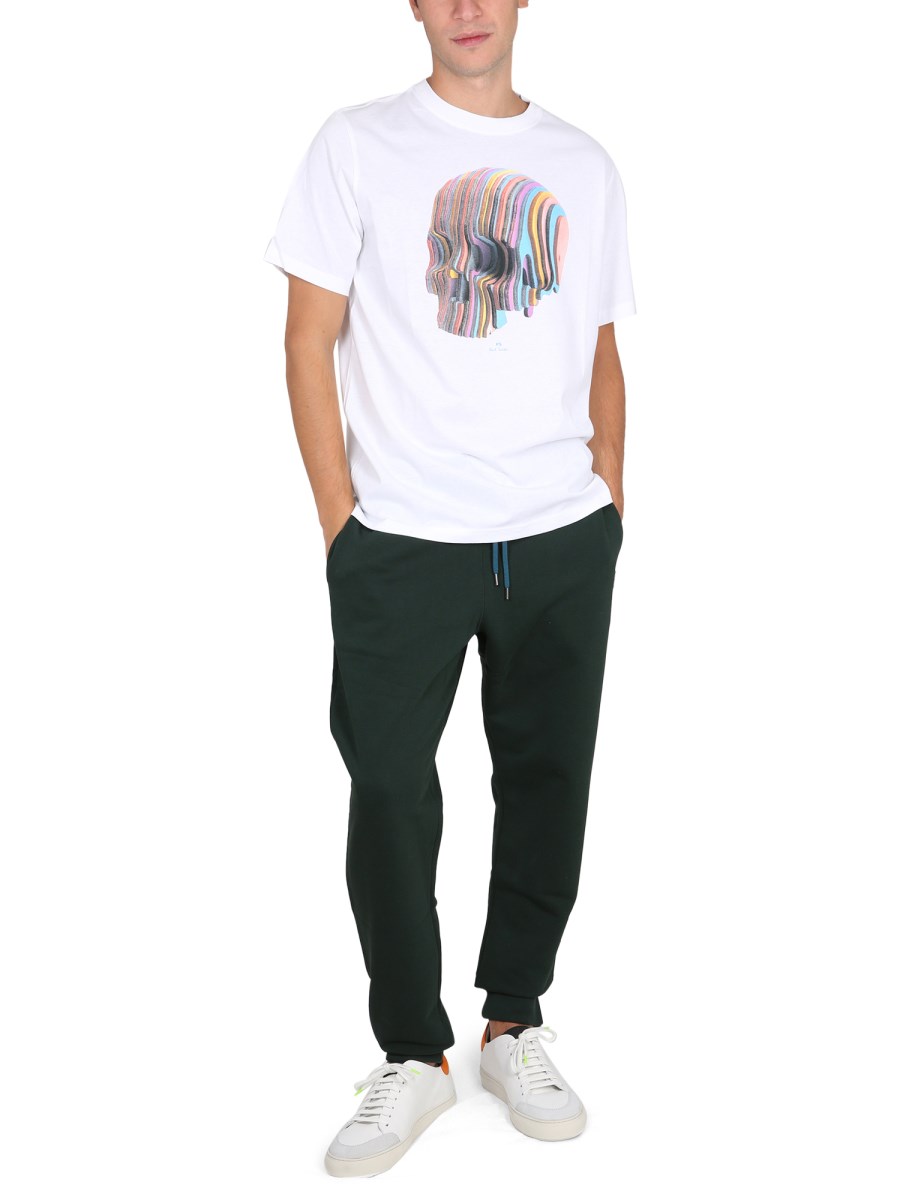 PS BY PAUL SMITH PANTALONE JOGGING IN COTONE CON PATCH "ZEBRA MULTICOLOR"