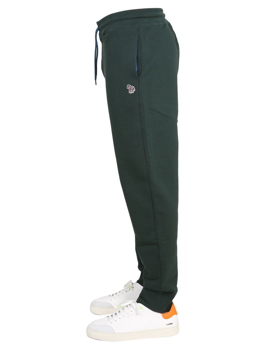 PS BY PAUL SMITH PANTALONE JOGGING IN COTONE CON PATCH "ZEBRA MULTICOLOR"