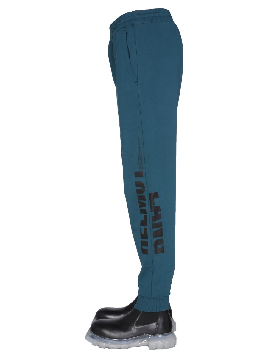 HELMUT LANG PANTALONE JOGGING IN COTONE CON STAMPA LOGO