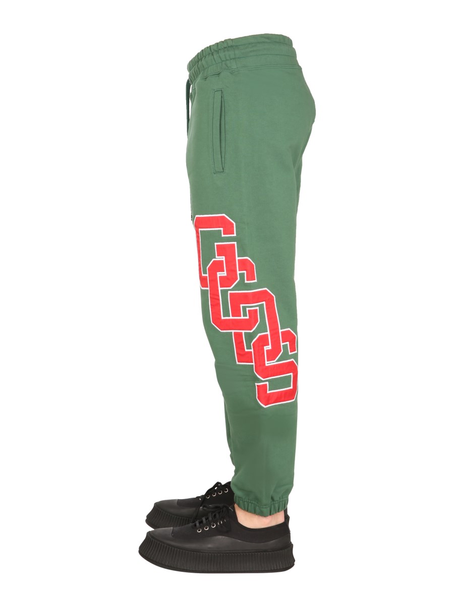 GCDS PANTALONE JOGGING IN FELPA DI COTONE CON LOGO COLLEGE